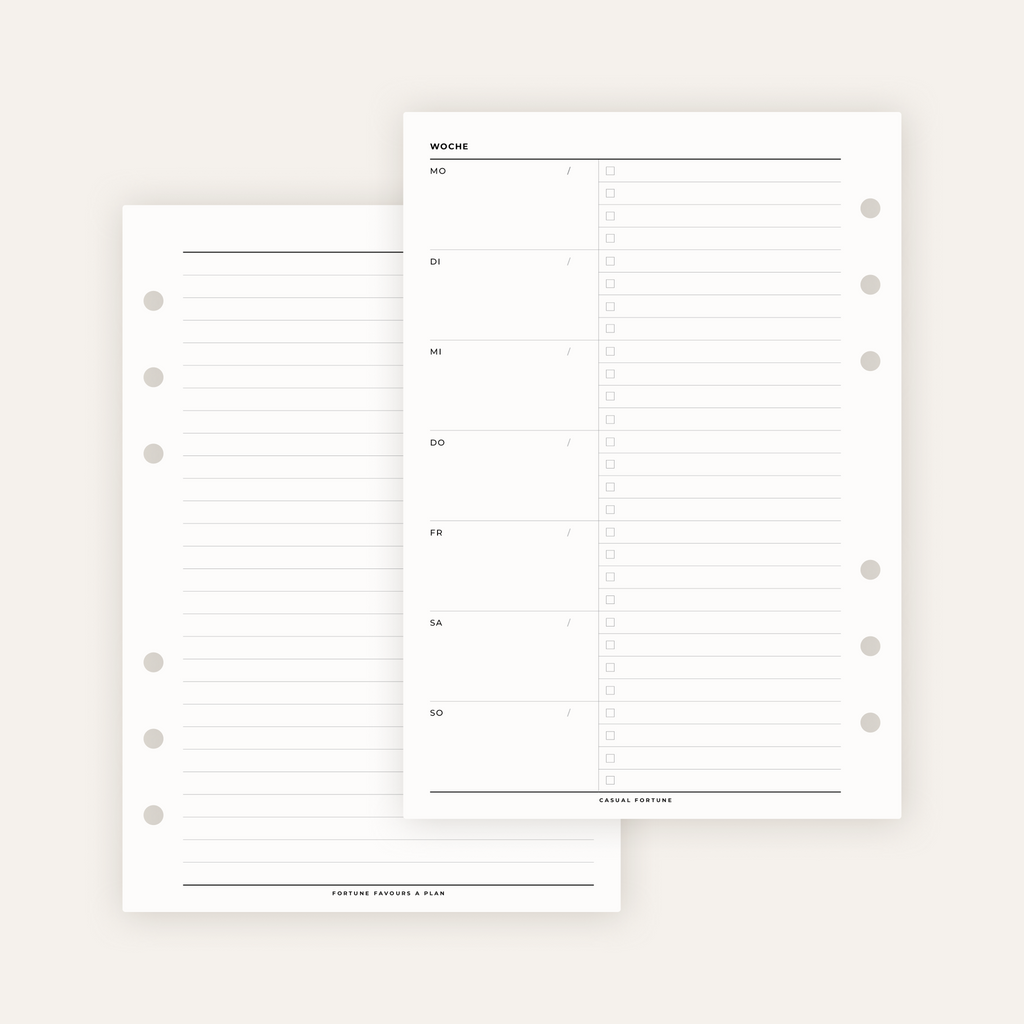 Wochencheckliste – Planereinlagen