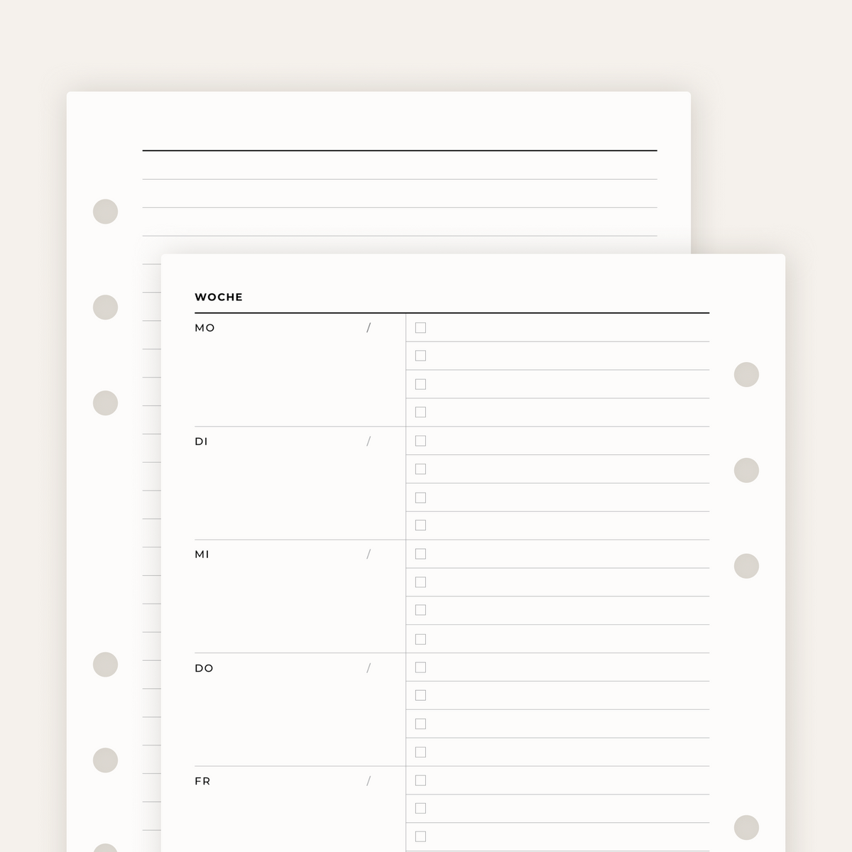Wochencheckliste – Planereinlagen