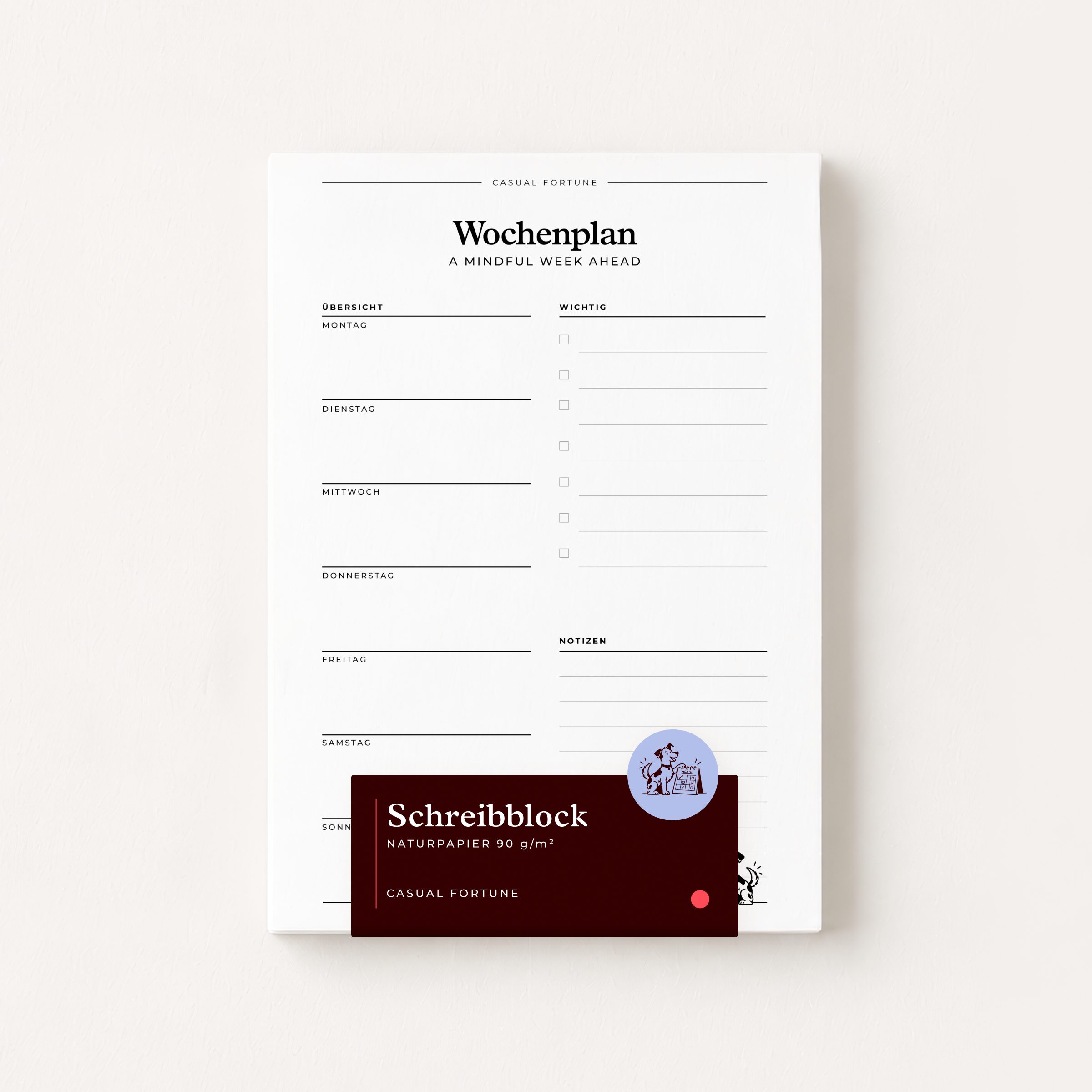 Wochenplan – Schreibblock